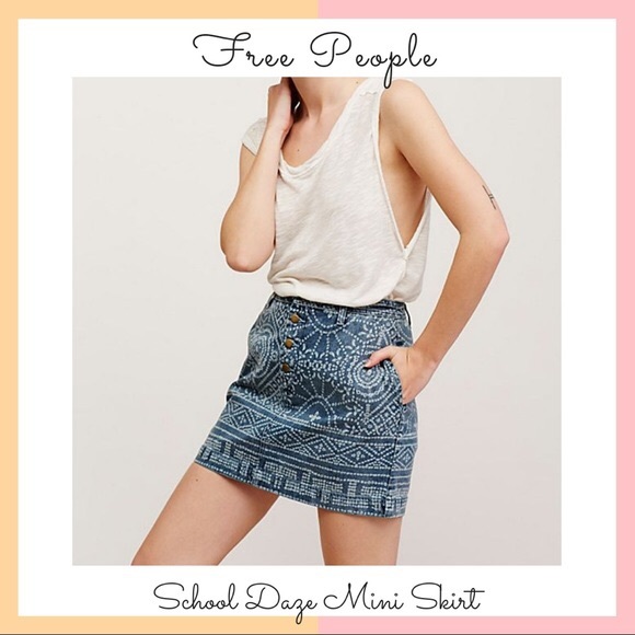 Free People • School Daze Denim Mini Skirt - Picture 1 of 8